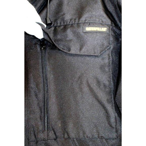 CAT Mens Black Hooded Jacket 2XL Polyester Quilted Insulation Winter - Picture 11 of 14